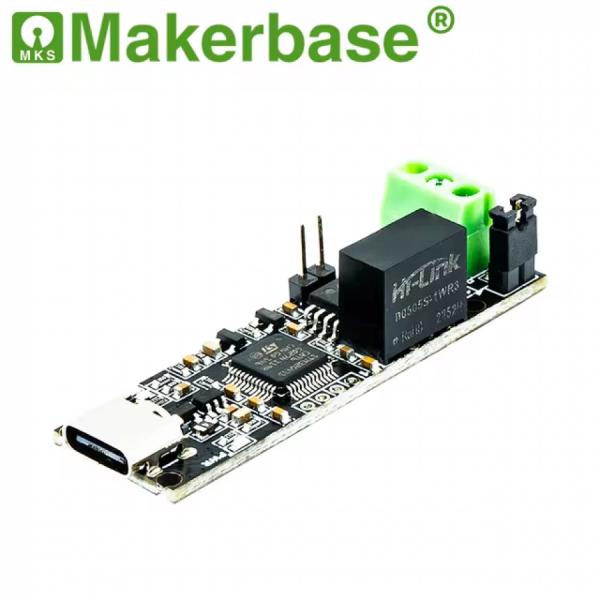CANable V2.0 Pro USB-to-CAN module: a small board with a USB-C connector at one end and a green screw terminal for the CAN bus at the other.